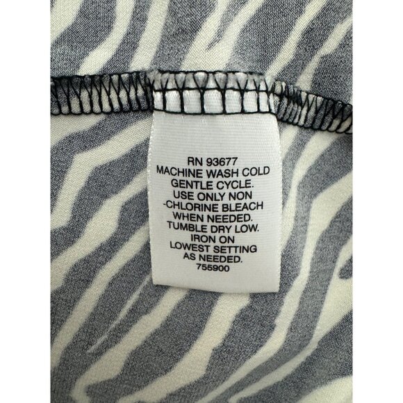 Liz Claiborne Black & White Zebra Print Faux-Wrap Dress w/Tie Size 2X 18 20 Plus - Picture 5 of 5